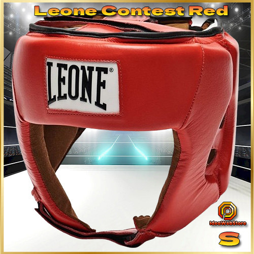 Боксерский шлем турнирный для соревнований красный натуральная кожа Leone Contest Red размер S Киев - изображение 1