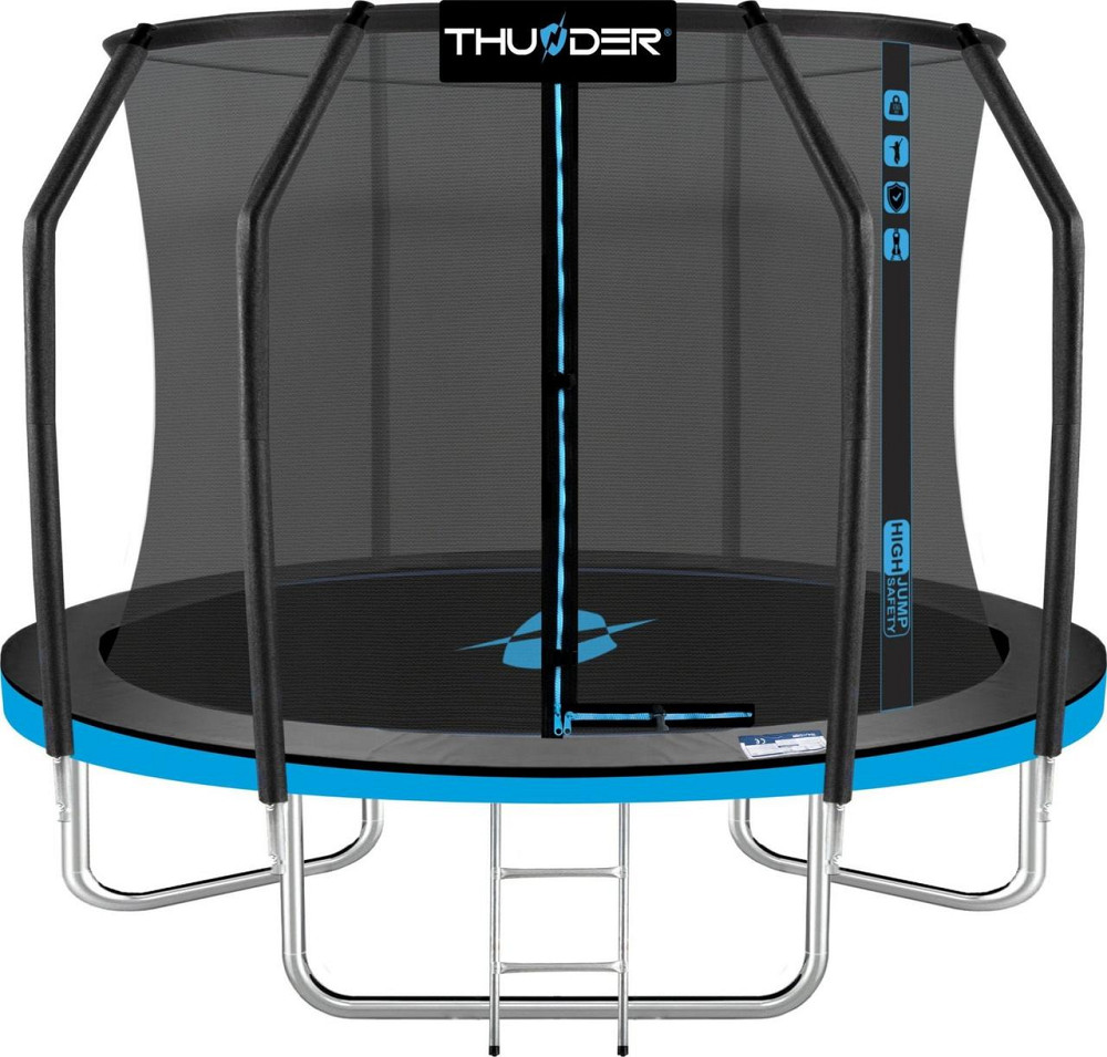 Батут THUNDER INSIDE ELITE с внутренней сеткой 8 футов 255 см черно-голубой Киев - изображение 1