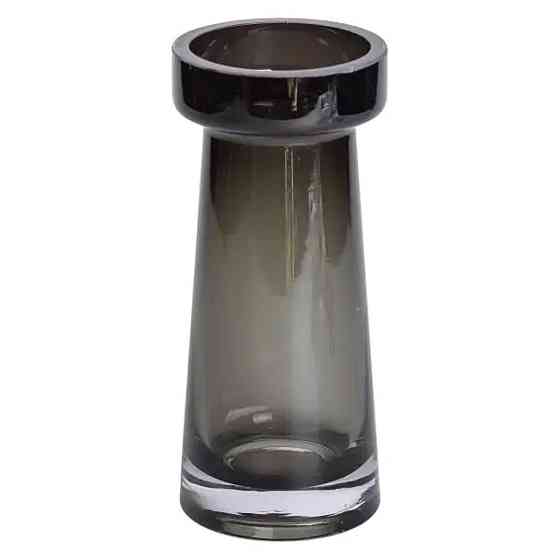 Прозора скляна ваза для квітів 20 см, чорна Київ