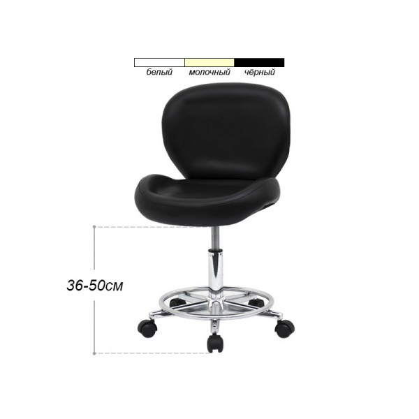 Стілець майстра зі спинкою на колесах (Кольори в асортименті) Київ - фото 2