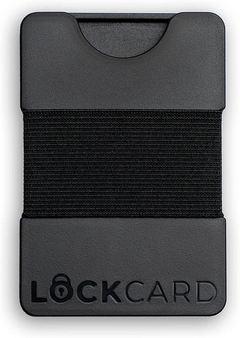 Тонкий гаманець LOCKCARD чорний, мінімалістичний кардхолдер на 15 карток, компактний гаманець для карток, банкнот і монет, PETG, Н Київ - фото 2