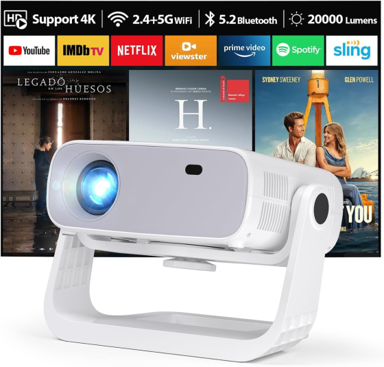 Проектор Wielio AT-M269A Full HD Wi-Fi Bluetooth Новий розумний проектор 2025 року, вбудовані додатки, Android 11 Київ