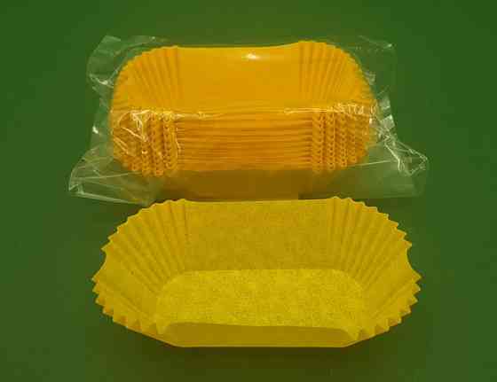 Тартолетка для кексів"Прямокутна жовта"(80*35*30,5) (100шт)/П-8/ (1 уп.) Харків