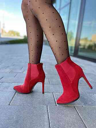 Nivelle Жіночі черевики NIVELLE червоні натуральна замша каблук 11 см 37р.38р. (3614) Коломия