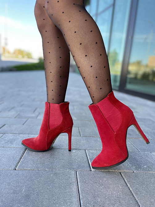 Nivelle Жіночі черевики NIVELLE червоні натуральна замша каблук 11 см 37р.38р. (3614) Коломия - фото 3