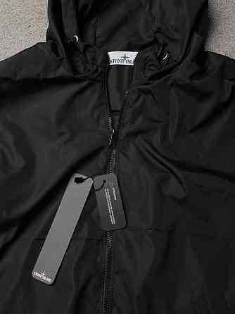 Чоловіча чорна літня куртка STONE ISLAND, легка вітровка корного кольору з капюшоном Львів