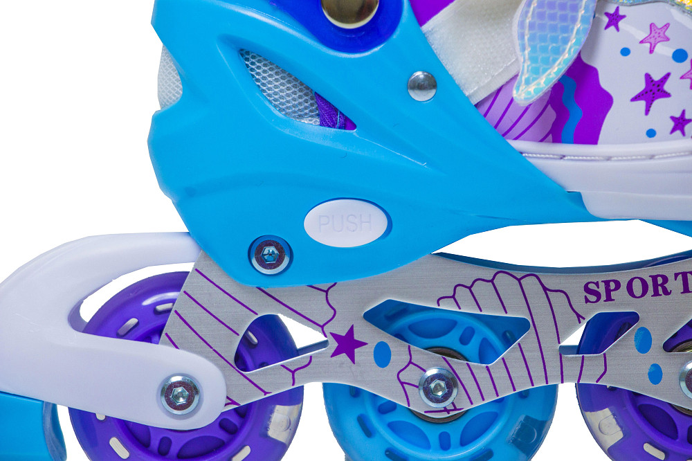 Дитячі розсувні ролики Русалочка Scale Sports фіолетові розмір 29-33. Усі колеса світяться Одеса - фото 6