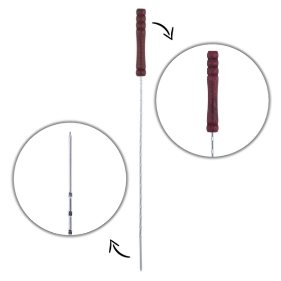 Шампур кутовий з дерев'яною ручкою 38*0,25см Скаут Житомир