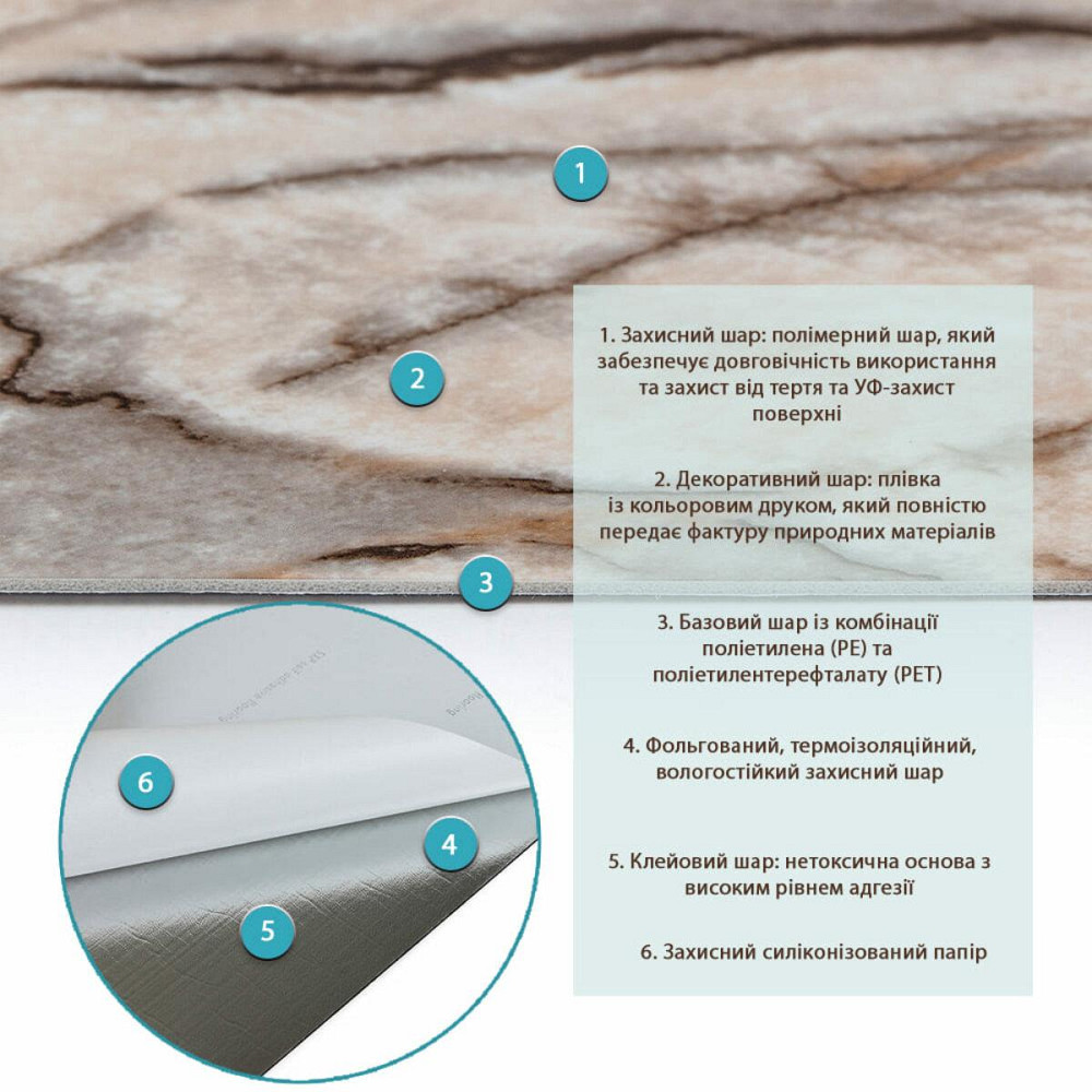 Вінілова самоклеюча плитка матова Київ - фото 2