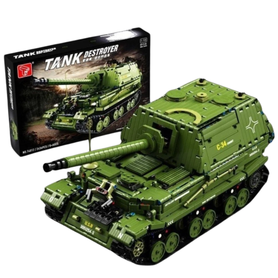 Конструктор детская игровая военная машина-танк самоходная установка против танков T4012 на 2436 деталей Каменец-Подольский