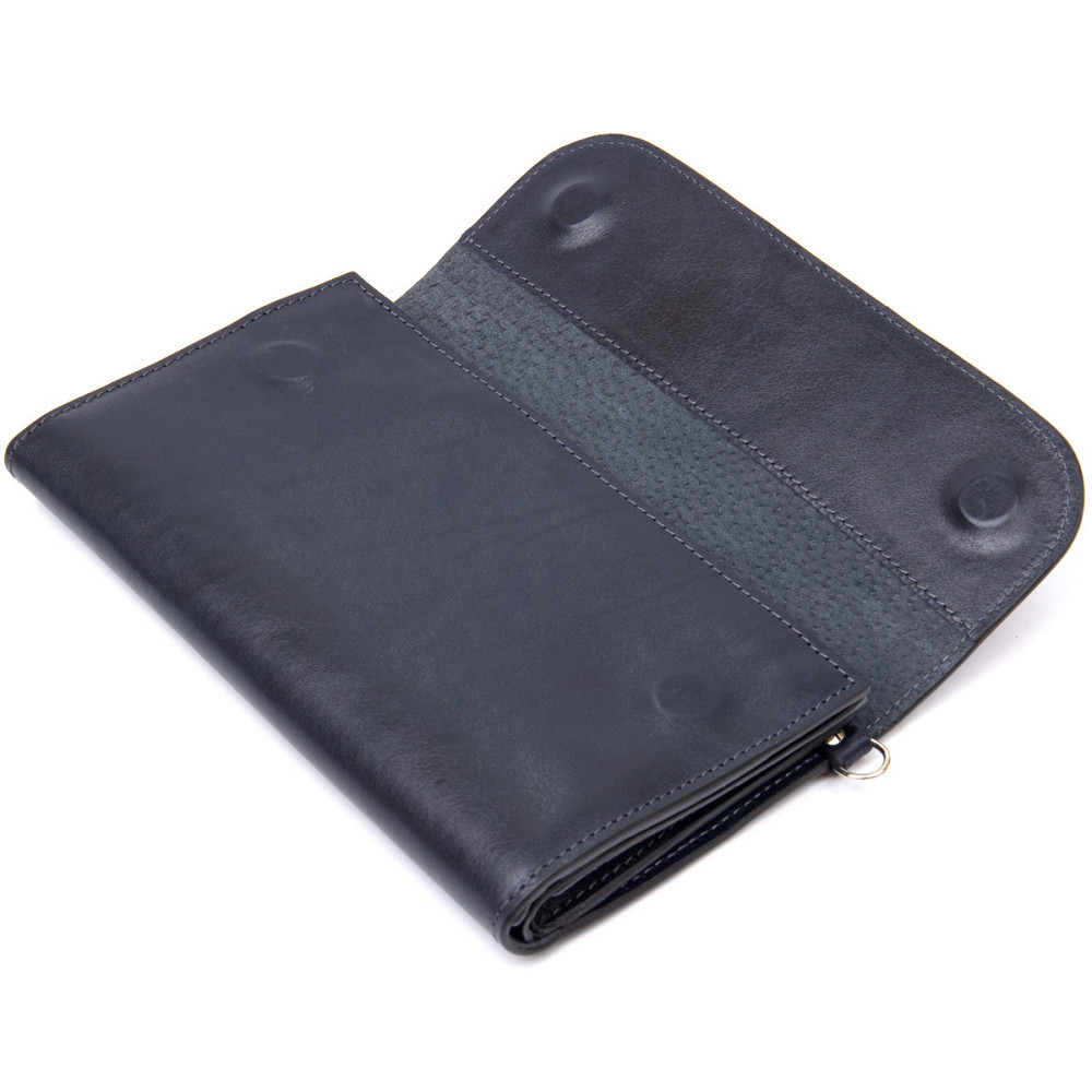 Стильный мужской клатч из натуральной кожи Темно-синий (GRANDE PELLE) Киев - изображение 12