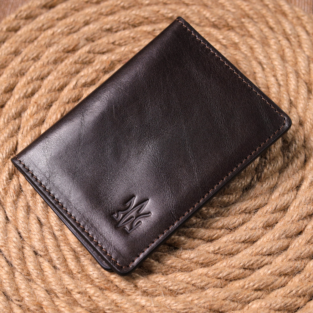 Обкладинка з глянсової шкіри на військовий квиток Тризуб ЗСУ GRANDE PELLE 16748 Коричнева Київ - фото 8