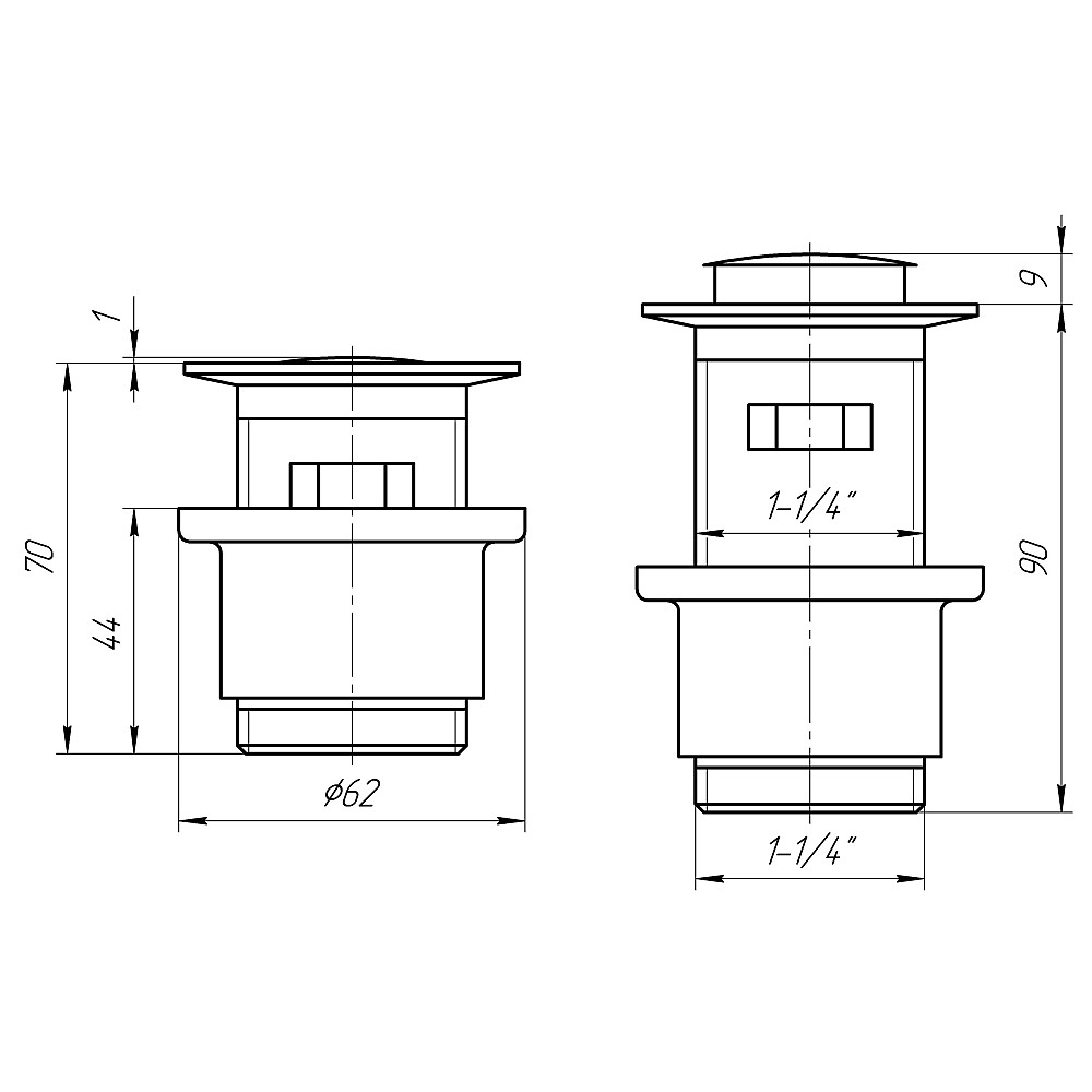 Донний клапан Globus Lux HG-041S-S- BR (Click-clack) Стального кольору Тернополь - изображение 3