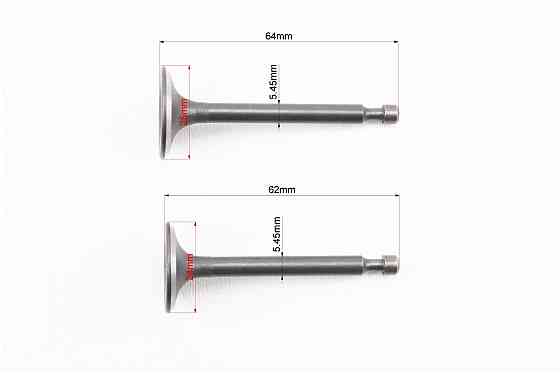 Клапан впускний (h-64; D-25; d-5,45), випускний (h-62; D-24; d-5,45) к-кт 2шт 168F Киев