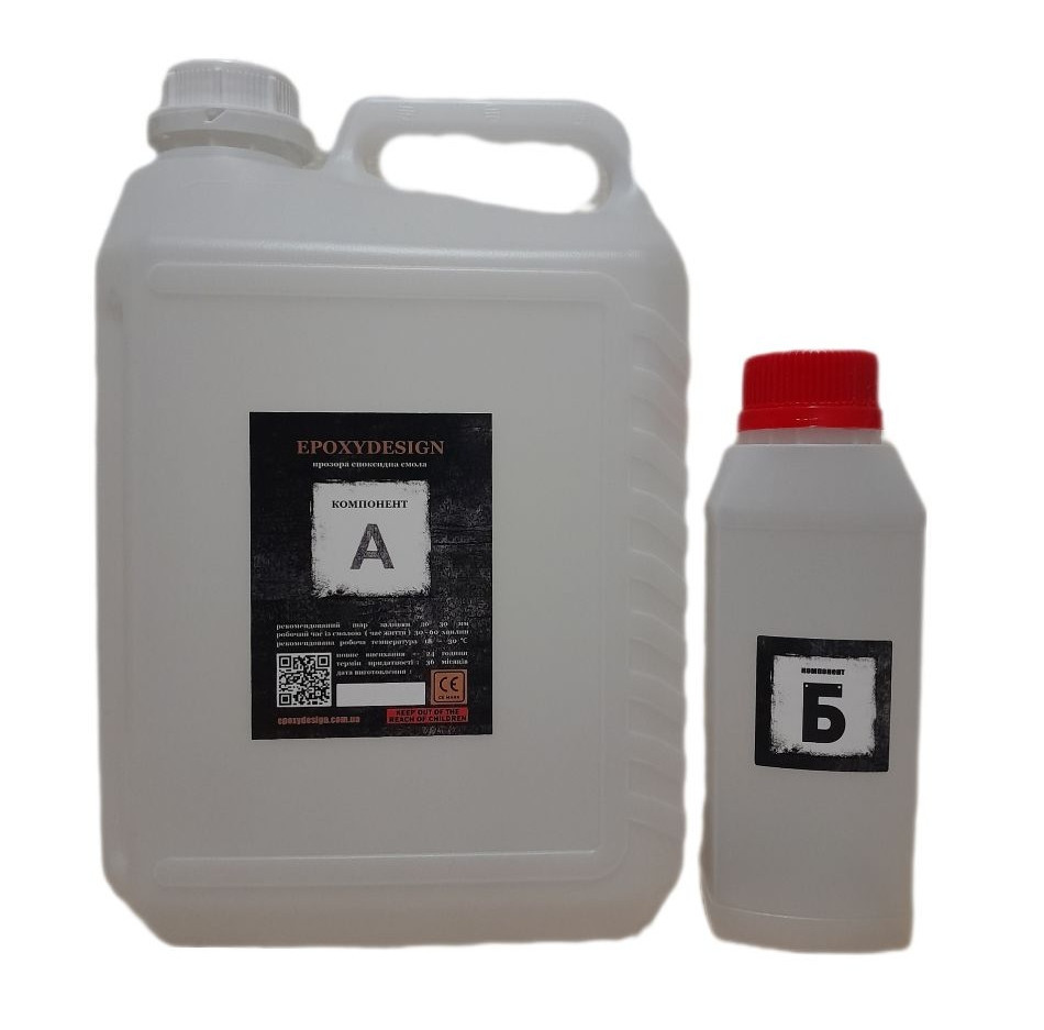 Комплект 5 кг прозорої епоксидної смоли Redikol + затверджувач. Для заливки стільниць, стін, підлоги Житомир - фото 1