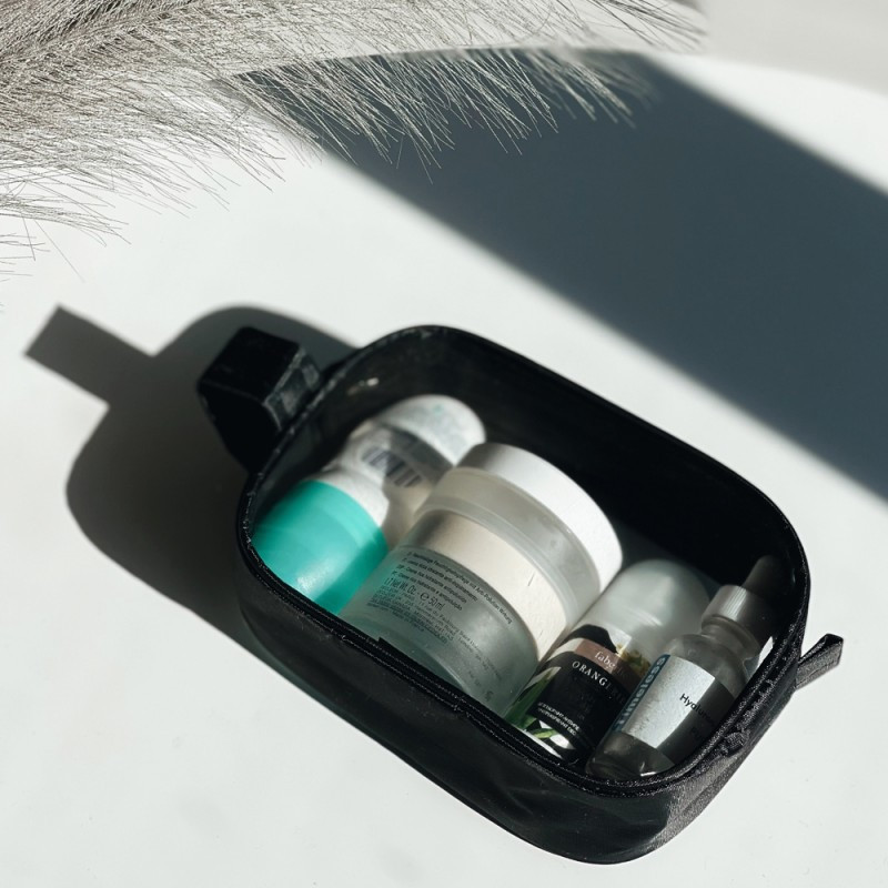 Набор прозрачных косметичек 2 шт (Черный) Сумы - изображение 5