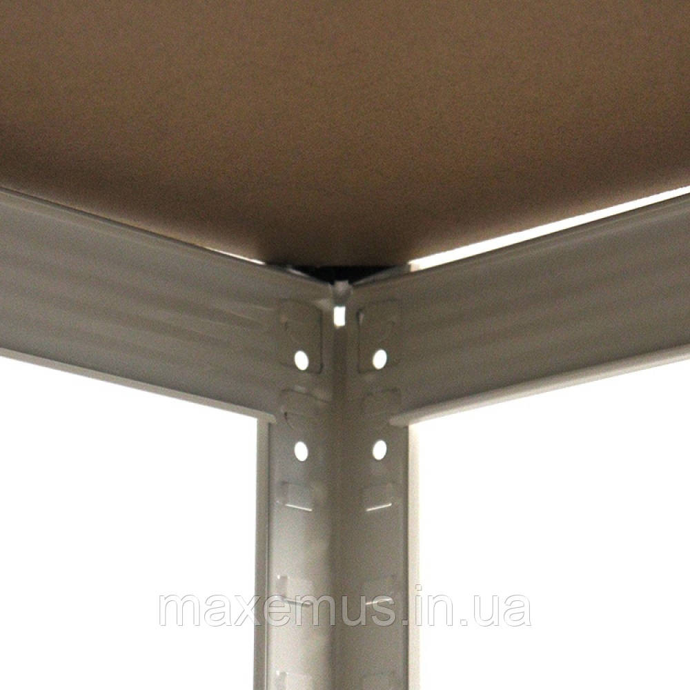 Стелаж металевий поличковий 180х90х40 Металевий стелаж у підвал оцинкований з полицею МДФ білий Мостиська - фото 16