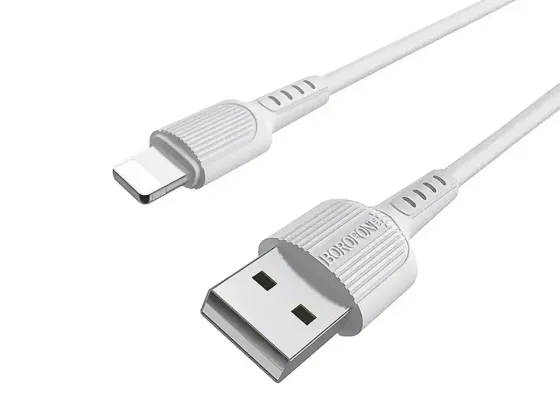 Кабель USB - Lightning Borofone BX16 Easy 1м 2А швидка зарядка для iPhone iPad шнур із захисним чіпом білий Одеса