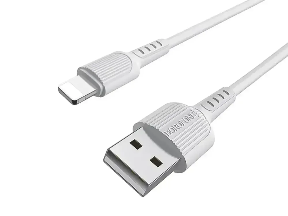 Кабель USB - Lightning Borofone BX16 Easy 1м 2А быстрая зарядка для iPhone iPad шнур с защитным чипом белый Одесса - изображение 4