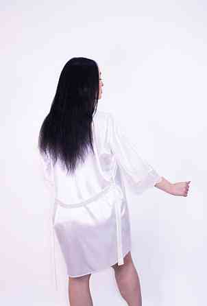 Комплект піжама з халатом з мереживом Білий Білий L Харків