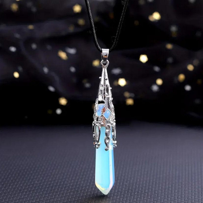 Кулон маятник из натурального опала, подвеска для балансировки опал чакр, размер 6 см. Киев - изображение 1