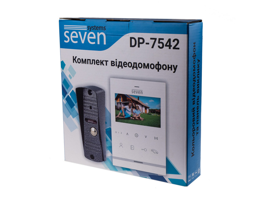 Комплект домофону 4 дюйми з панеллю виклику SEVEN DP–7542 Kit white Київ - фото 13
