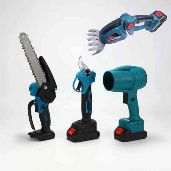 Аккумуляторный универсальный садовый набор 6 в 1 Секатор Мини-пила Триммер Воздуходувка Удлинитель Кусторез CK-18 Львов