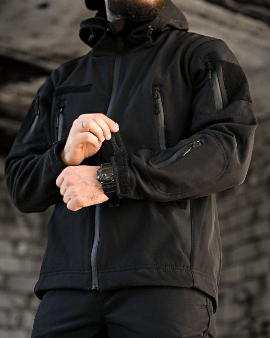 Тактический костюм софтшел BANDIT черный  ВТ7955 Одесса - изображение 6