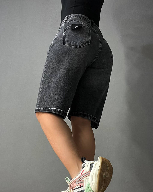 Шорты женские джинсовые Mikaletta 13124 бермуды с подворотом черные, черный, 33, 33, 92 см, 116 см Киев - изображение 8