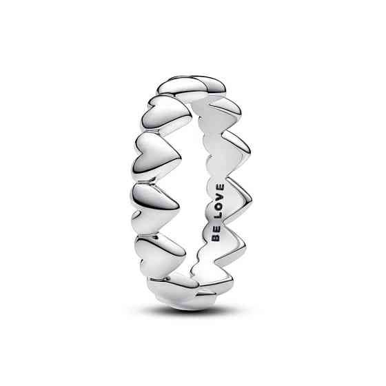 Срібна каблучка Pandora Ряд сердець 193427C00 54 Київ