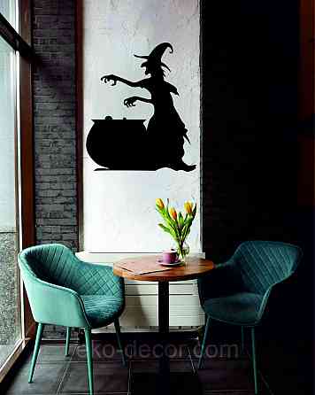 Декоративное настенное 3D Панно «Ведьма», Декор на стену с объемом 90*71 см, Черный Киев