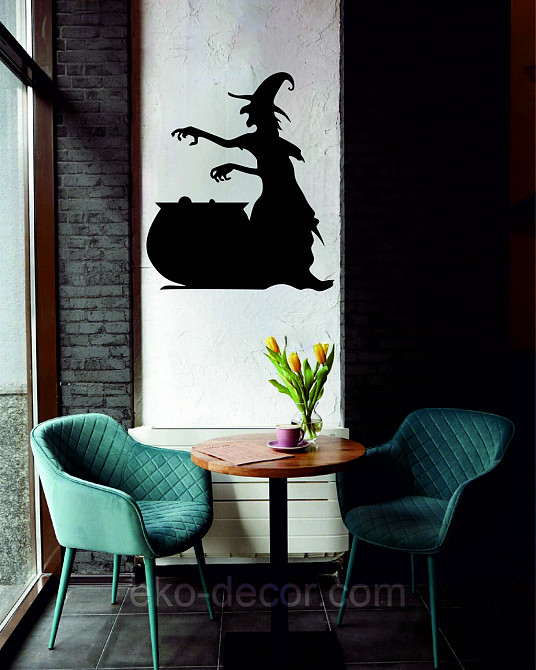 Декоративное настенное 3D Панно «Ведьма», Декор на стену с объемом 90*71 см, Черный Киев - изображение 4