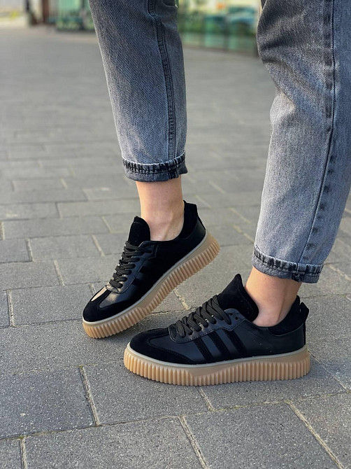 Dino Vittorio Кеди жіночі Dino Vittorio чорні шкіра+замша розмір 37-40 (5431) Коломыя - изображение 9