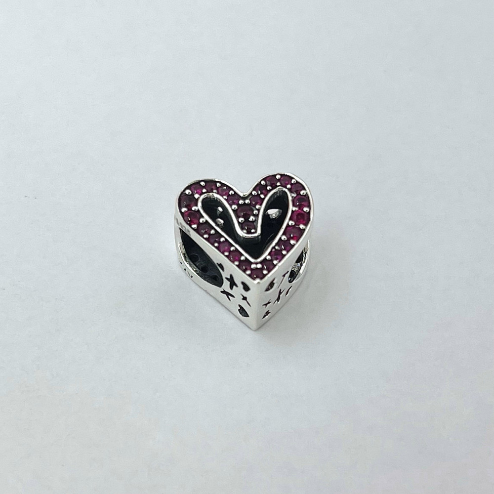 Срібна намистина Пандора  "Червоне серце" MasterSem Київ - фото 1