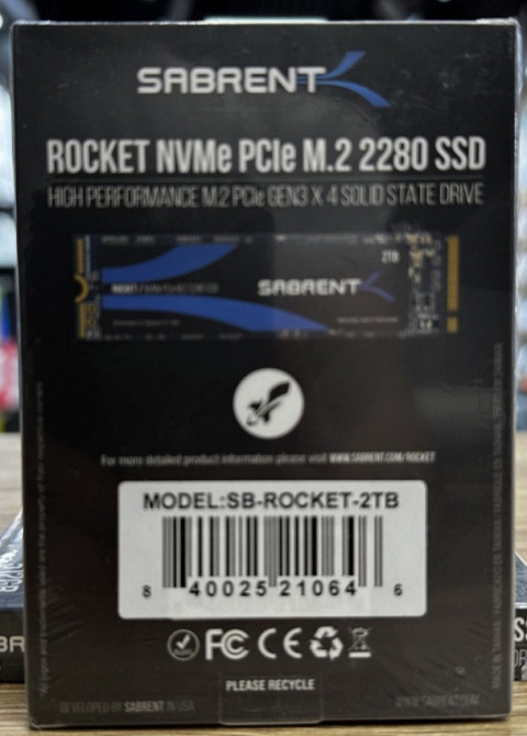 Комплектующие: Sabrent Rocket SSD2 , ТБ , M.2 , 2280 PCle, 3.0 NVMe.Новий Киев - изображение 2
