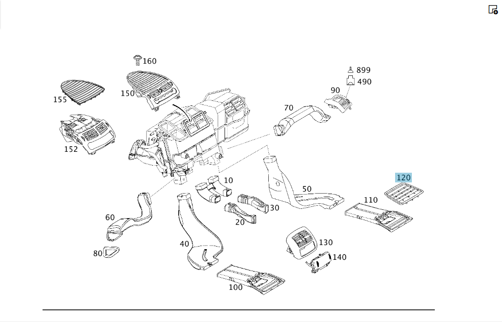 Mercedes-Benz  A2118310236 5C56 Решітка вентиляції ніг заднього пасажира синя E-class W211 Maybach 57 S W240 E-class S211 Maybach 62 S V240 Одеса - фото 2