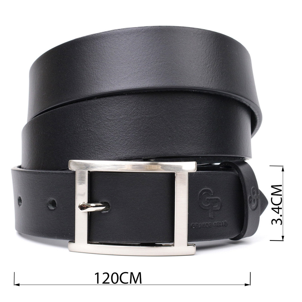 Качественный пояс под брюки для мужчин из натуральной кожи GRANDE PELLE 11689 Черный Киев - изображение 3