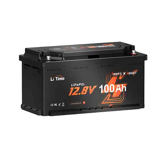 Акумуляторна батарея літій-залізо-фосфатна з Bluetooth 12.8В 100А*год LiFePO4 LiTime H190 L12V100-100-H190-BT-4-AC150 (44-00515) Киев
