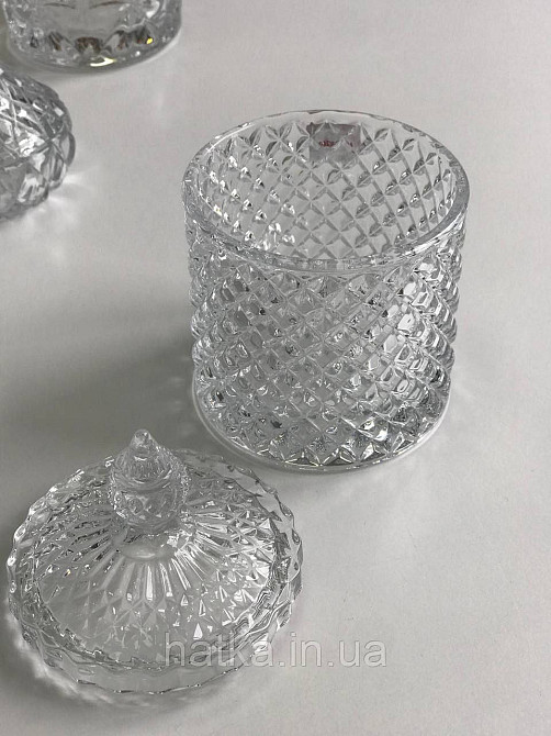 Цукорниця ємність для зберігання скляна "Діамант" 300 мл 8,5х14 см товсте скло Київ - фото 3