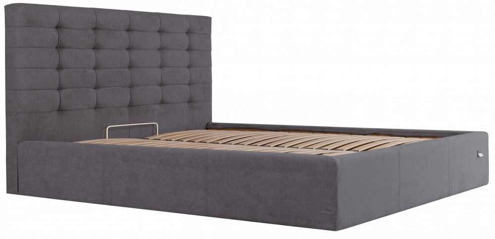 Кровать Erika VIP 140 х 190 см Мисти Dark Grey С дополнительной металлической цельносварной рамой Темно-серый Днепр - изображение 19