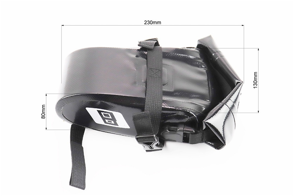 Сумка під сидіння (Bikepacking) 1-1,5L вологозахисна, світловідбиваючі вставки, кріпл. швидкознімне, чорна Київ - фото 4