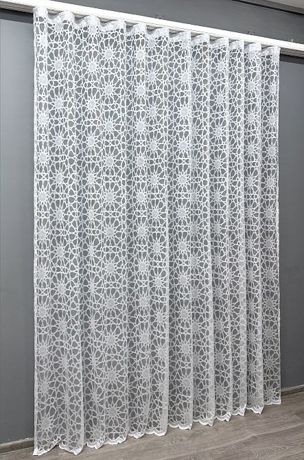 Тюль жаккард, цвет белый 1605т Киев - изображение 8