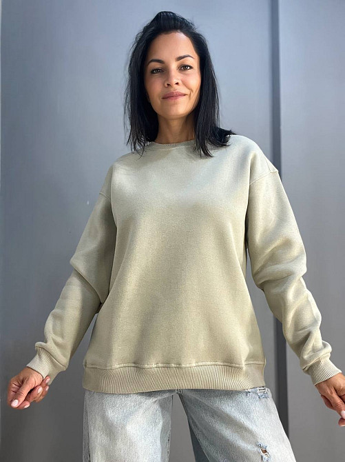 Світшот жіночий Pepper&mint 24-14 базовий простий подовжений оверсайз темно бежевий, темно-бежевий, S Київ - фото 11