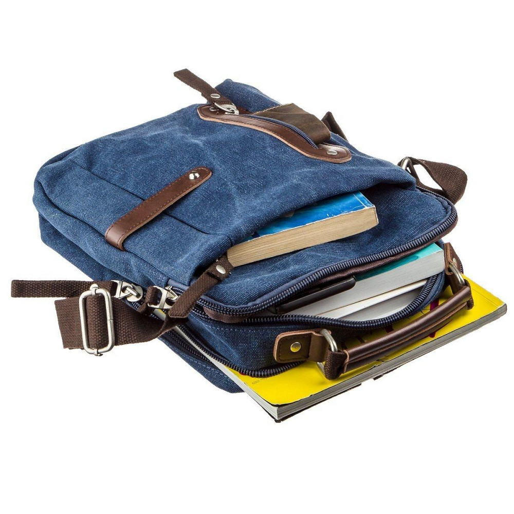 Сумка вертикальная текстильная Vintage 20156 Синяя Киев - изображение 5