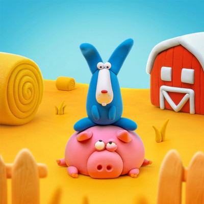 Набір для творчості Lipaka пластилина самозатверд. Поросятко, конячка, кролик (60023-UA01) Вінниця - фото 4