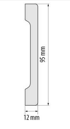 Плинтус под покраску из дюрополимера Элегант LPC - 38с (2.44 м.п.) 95х12мм Днепр