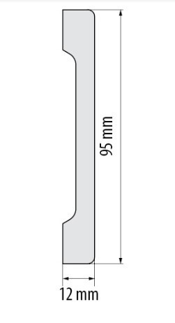 Плинтус под покраску из дюрополимера Элегант LPC - 38с (2.44 м.п.) 95х12мм Днепр - изображение 2