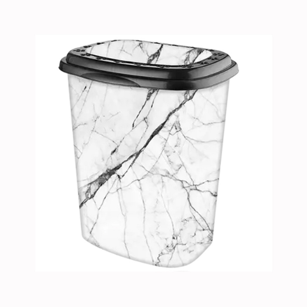 Корзина для белья пластиковая Элиф (Elif) Белый мрамор (White marble). 38х44х53 Одесса - изображение 1