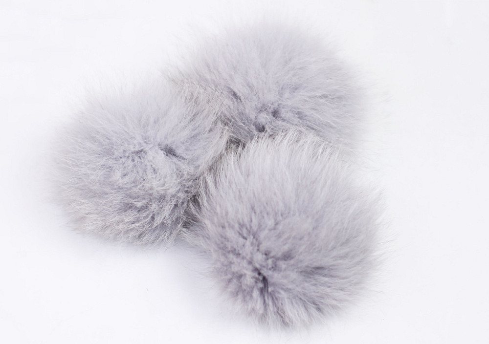 Помпон на шапку з хутра песця 10-12 см Світло-сірий Харків - фото 1