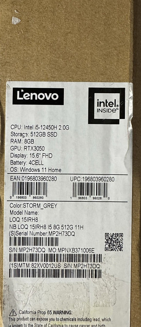 Ноутбук Lenovo LOQ 15IRH8 ( 82XV0012US) Київ - фото 6